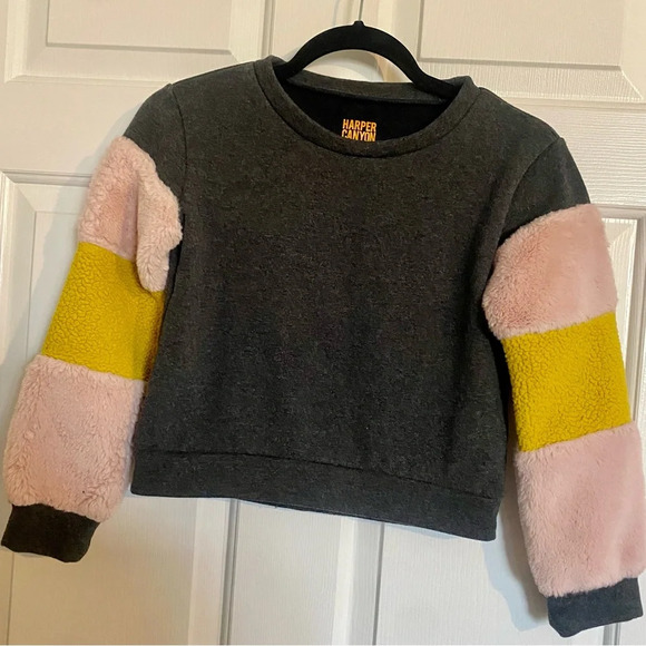 Harper Canyon Other - Harper Canyon Color Block Gray Pink Yellow Pullover Sweater